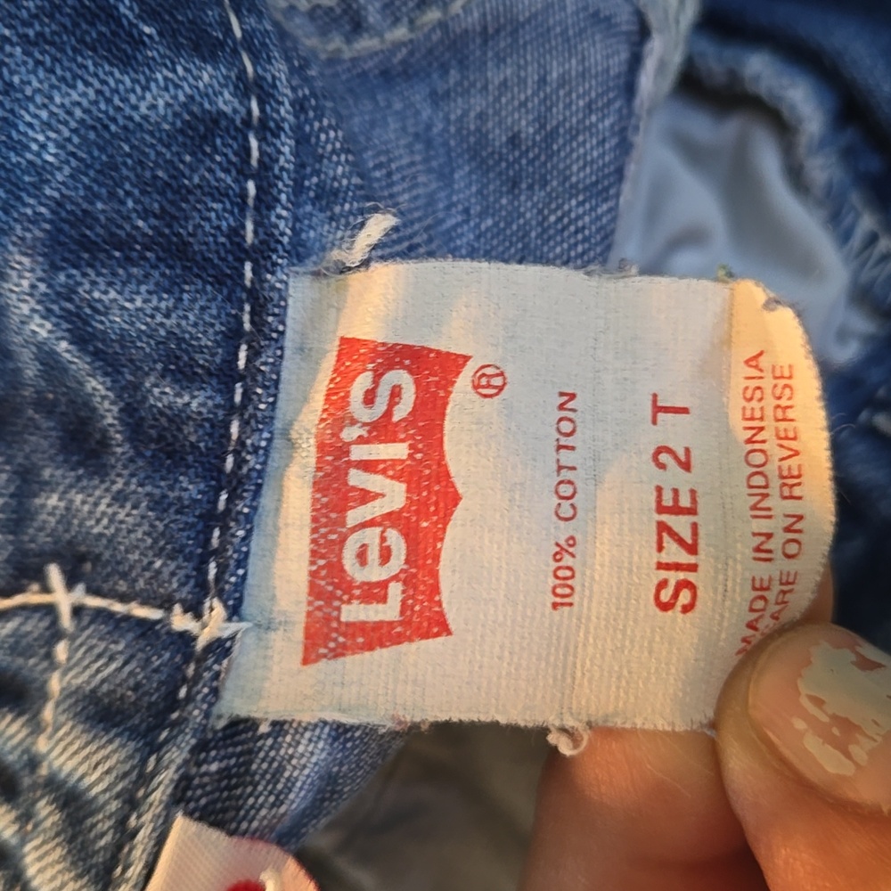 Vintage Little Levi's Levis Quality Service Denim Jean Shorts Big Patch 2T - Picture 13 of 16